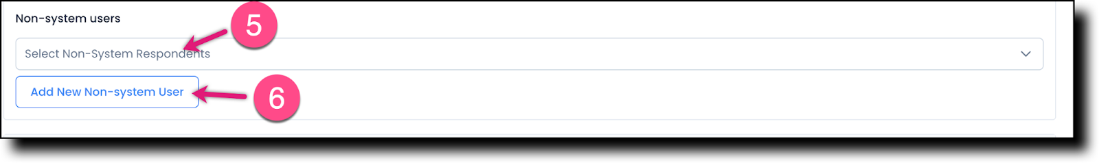 Non-system users field for assigning external respondents
