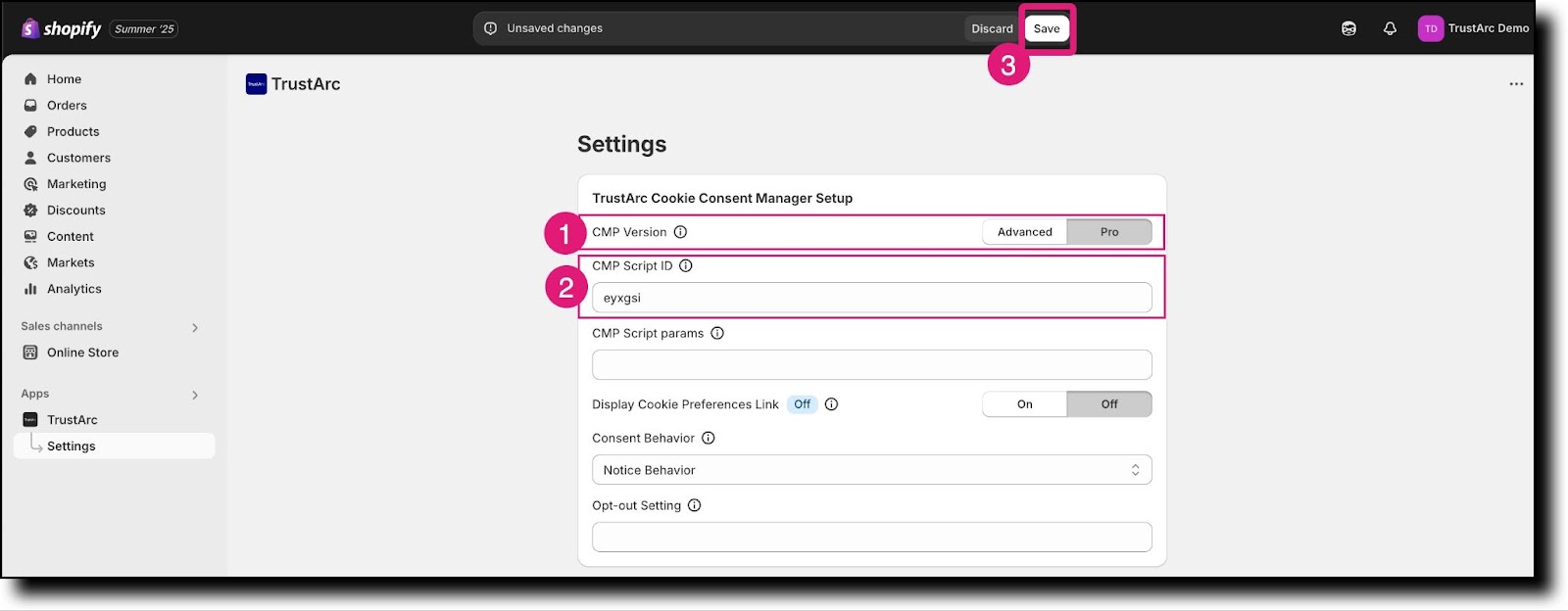 CMP Version and CMP Script ID fields