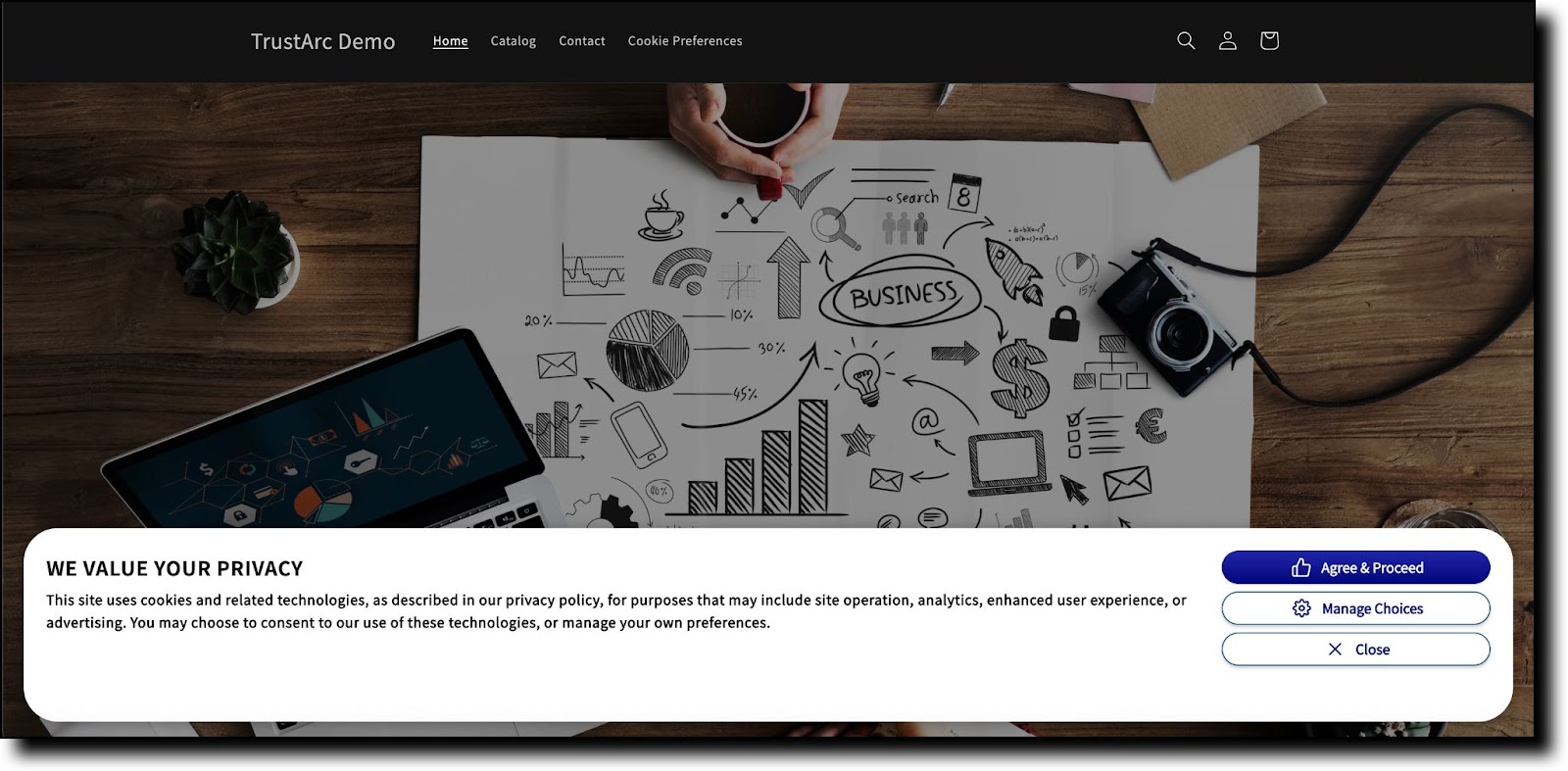 Cookie banner in checkout page footer
