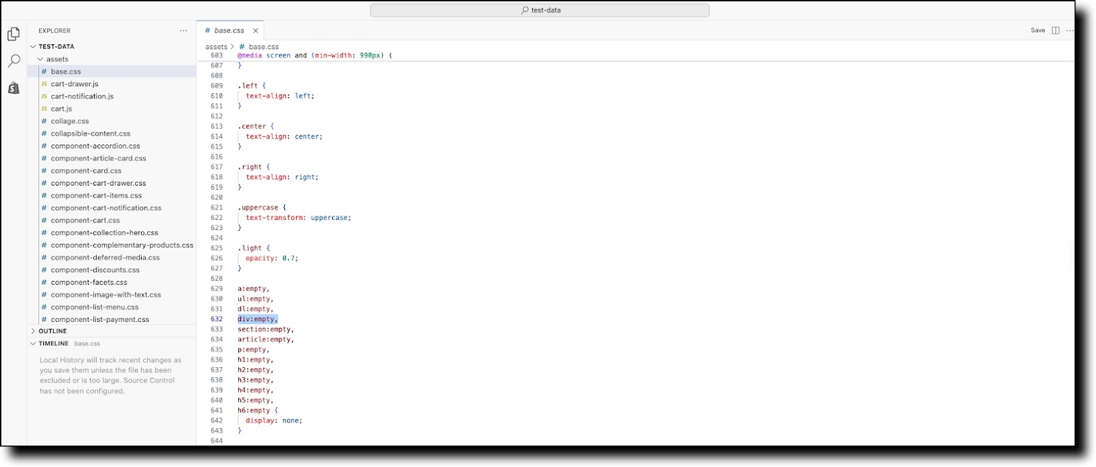 base.css display none issue