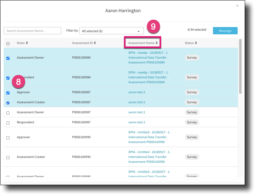 Reassigning Assessment Roles/Tasks in Bulk – TrustArc