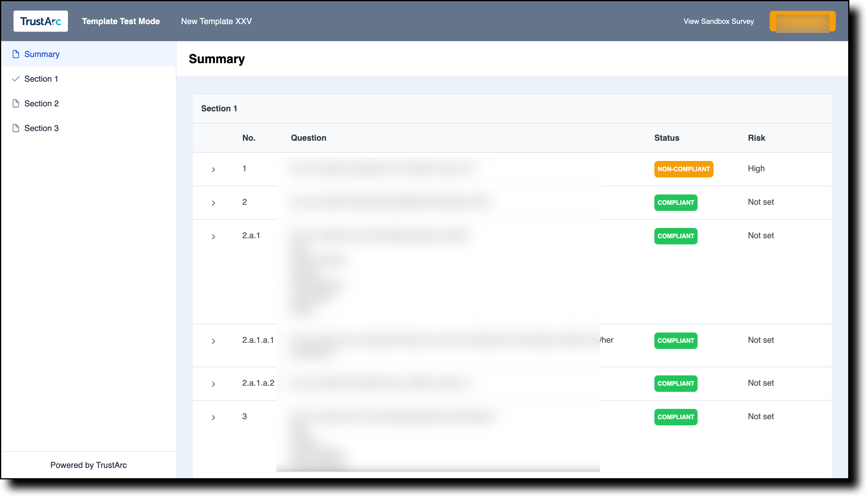 Survey Summary page shown when no Epilogue section is present after an early exit