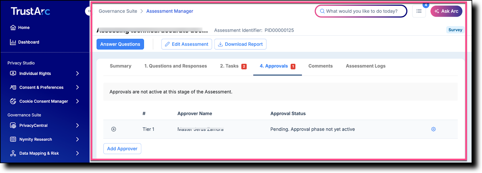 Tasks panel showing a task item that redirects to the relevant application page when clicked