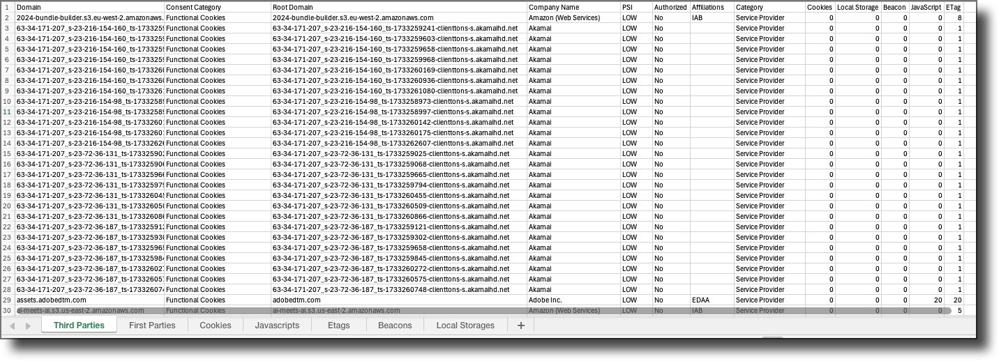 Scan Report tabs